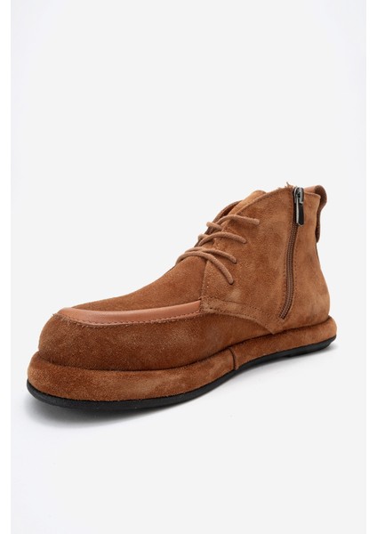 Martas Taba Süet Hakiki Deri Bağcıklı Fermuarlı Kadın Bilekte Bot fırsatları