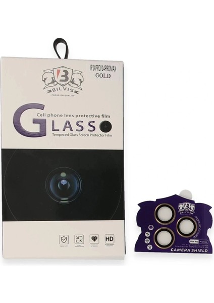 iPhone 14 Pro Max Bilvis Titan Kamera Lens - Gold