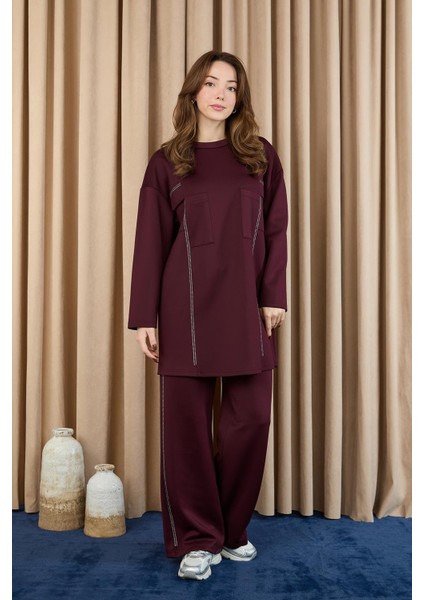 14379 Scuba Kumaş Taş Detaylı Takım