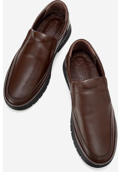 %100 Hakiki Deri Erkek Bağcıkcsız Iç Dış Deri 4 Mevsim Erkek Deri Ayakkabı