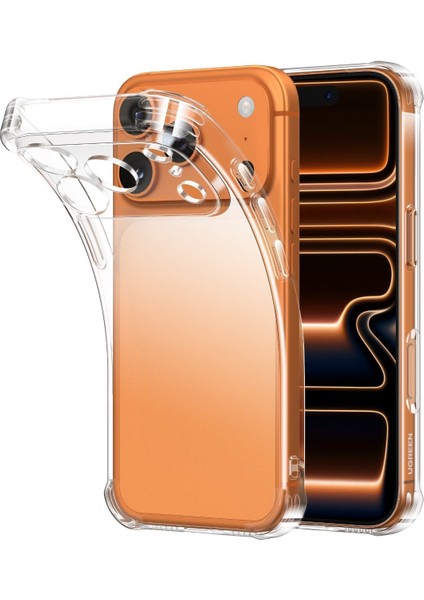 Caseworld Apple iPhone 17 Promax Kapak Kamera Korumalı Airbag Antishock Köşe Korumalı Şeffaf Silikon Kılıf