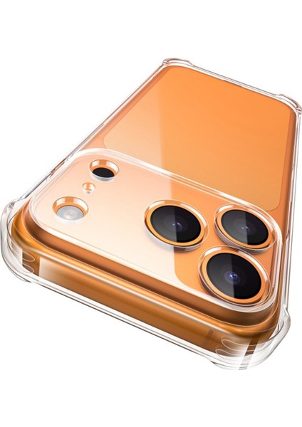Caseworld Apple iPhone 17 Promax Kapak Kamera Korumalı Airbag Antishock Köşe Korumalı Şeffaf Silikon Kılıf