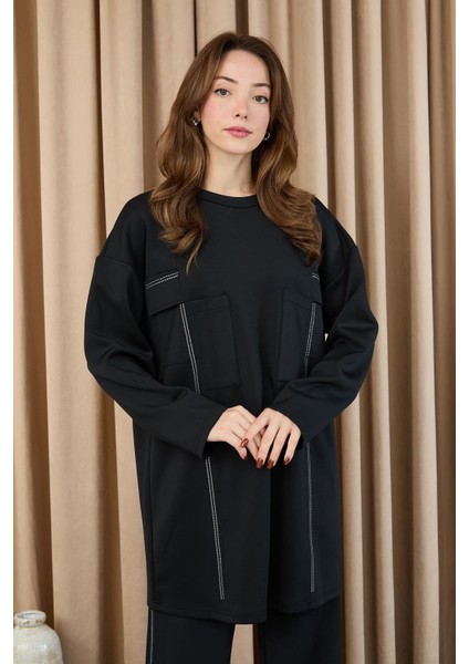 14379 Scuba Kumaş Taş Detaylı Takım