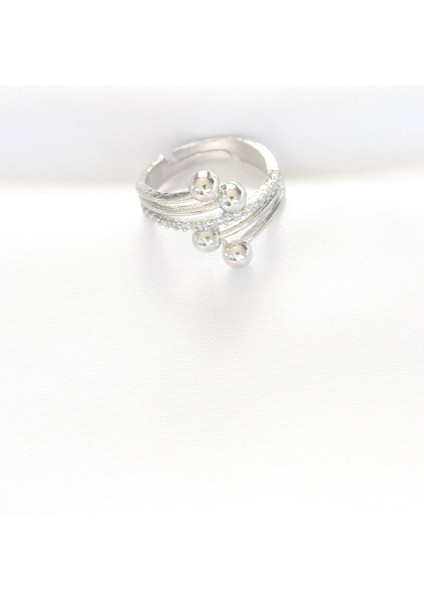 Topçuk Model Zirkon Taşlı Silver Renk Ayarlanabilir Yüzük - TJ-BYK3137 modelleri