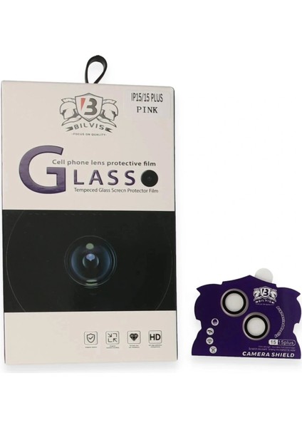 iPhone 15 Bilvis Titan Kamera Lens - Pembe