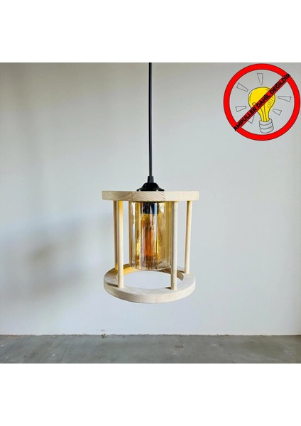 Dekoratif Kafes Tasarım Ahşap Avize