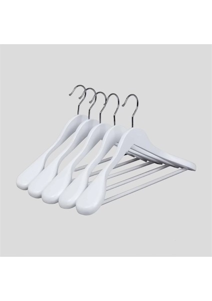 Ahşap Askı Kalın Omuzlu Takım Elbise Ceket Askısı 5 Adet Kaymaz Pantolon Çubuğu fırsatları