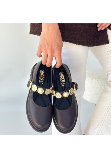Tokalı Madalyon Detaylı Traktör Taban Mary Jane Ayakkab fiyatları