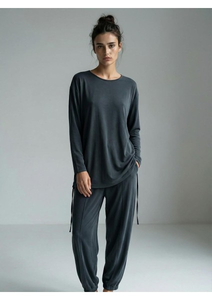 Kadın Modal Kumaş Takım Antrasit