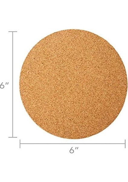 Mantar Bardak Altlıkları - 15,24 cm Yuvarlak (24'lü Paket)