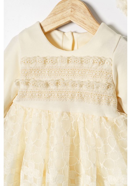 Kız Bebek Mevlütlük Elbise Bandanalı Dantelli ELB1067 fiyatları