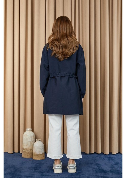 10741 Taş Detaylı Paraşüt Kumaş Trenç Gömlek modelleri