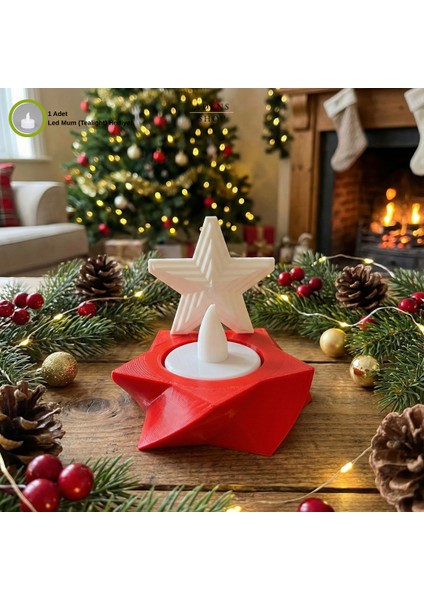 Tealight Noel Yıldızlı Yılbaşı Süsü