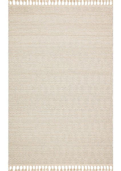 Lion 01 Beıge Hasır Dokulu Bukle Dokumasıyla Hav Toz Vermez Modern Makine Halısı