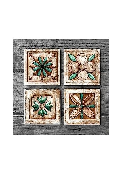 Fas Desenli Taş Bardak Altlığı Seti - 4 Parça - Dekoratif, Rustik Mutfak Aksesuarı, 10X10 Cm, Kaydırmaz Tabanlı, Şık ve Dayanıklı SC145 fiyatları