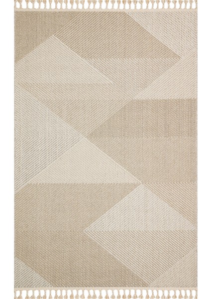 Lion 08 Beıge Hasır Dokulu Bukle Dokumasıyla Hav Toz Vermez Modern Makine Halısı