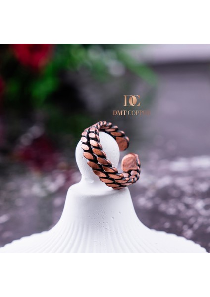 El Yapımı Antik Bakır Örgülü Yüzük, Ayarlanabilir, Rustik Tasarım, Gaziantep El Işçiliği, Lüks Hediye Kutusu ile fiyatları