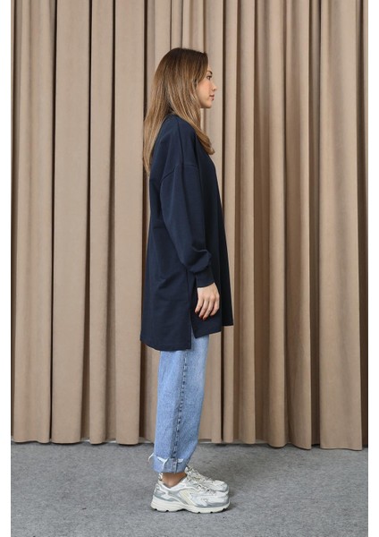 10743 2 Ip Kumaş Taş ve Baskılı Detaylı Sweatshirt fırsatları