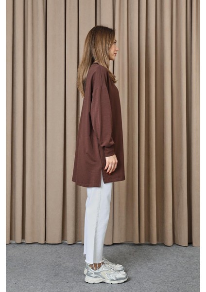 10743 2 Ip Kumaş Taş ve Baskılı Detaylı Sweatshirt indirimleri