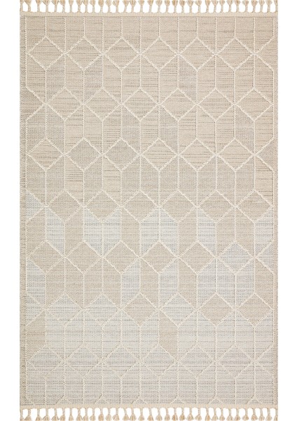 Lion 03 Beıge Hasır Dokulu Bukle Dokumasıyla Hav Toz Vermez Modern Makine Halısı