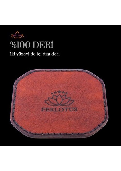 Hakiki Deri Kare Kahverengi El Yapımı Bardak Altlığı 1 Adet modelleri