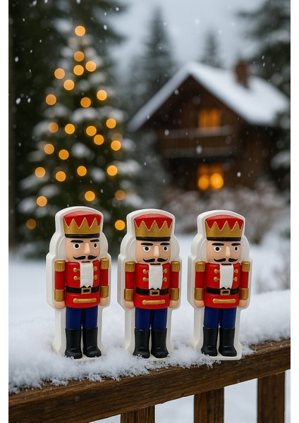 El Yapımı 3’lü Kurşun Asker Yılbaşı Dekor Seti – Boyalı (10.5 × 4.5 Cm) fiyatları