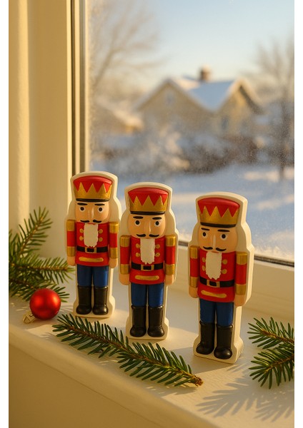 El Yapımı 3’lü Kurşun Asker Yılbaşı Dekor Seti – Boyalı (10.5 × 4.5 Cm) modelleri