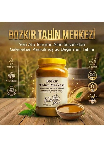 Yerli Ata Tohumu Altın Susam Taş Değirmen Doğal Tahini (kavrulmuş) net: 930 gr (gluten içermez& vegan)