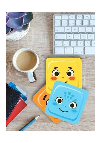 Pokemon Temalı Bardak Altlığı Ahşap Baskılı Altlık 4'lü Set (9 X9CM) KARBONNM51 modelleri