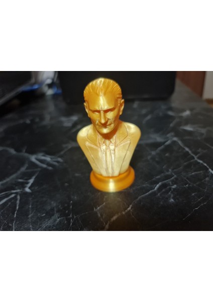 Mustafa Kemal Atatürk Mini Büstü Dekoratif Büst Heykel 8 cm Gold Renk