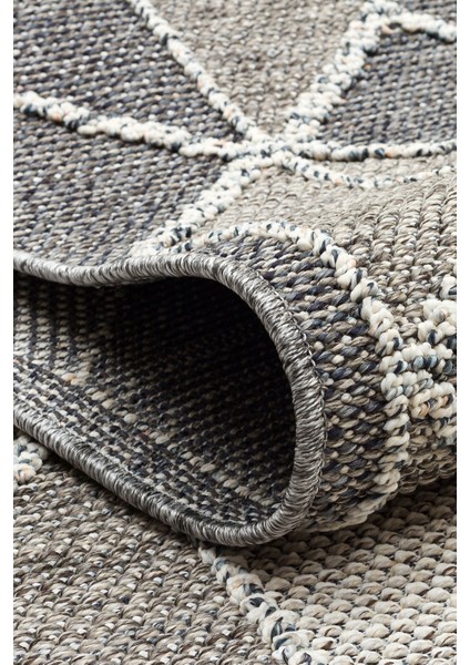 Lion 03 Grey Hasır Dokulu Bukle Dokumasıyla Hav Toz Vermez Modern Makine Halısı