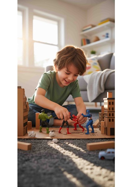 5'li Dev Avengers Karakter Figür Seti | Hulk, Spiderman, Kaptan Amerika, Iron Man, Thanos Oyuncak