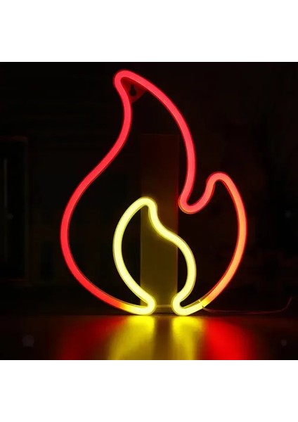 Duvara Asmalı Neon Alev Işık modelleri
