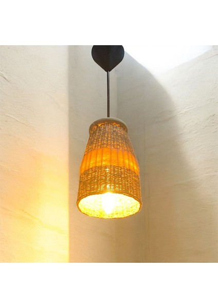 Çöp Siş Keten Ipli Sarkık Avize