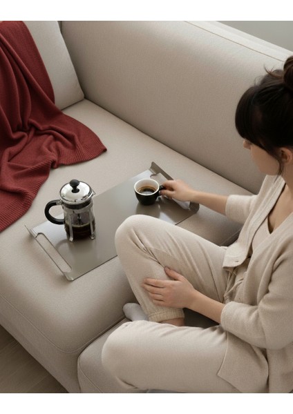 | Skar TD-003 | Dekoratif Metal Tepsi – 40×20×3,5 cm | Gri Kahve Modern Servis ve Orta Sehpa Tepsisi | Metal Dekor Ürünü