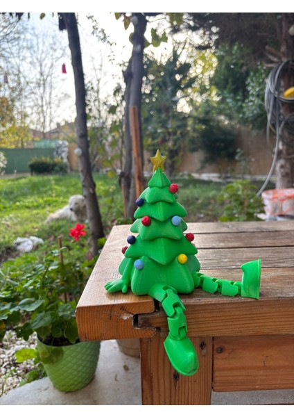 Yılbaşı Ağacı Dekor Figür – Sallanan Bacaklı 3D Baskı Noel Süsü 15 cm