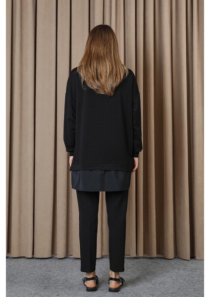 10739 2 Ip Kumaş Taş ve Nakışlı Detaylı Sweatshirt indirimleri