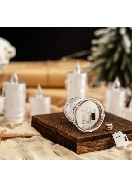 Gerçekçi Titrek Alev Efektli Pilli LED Mum 12'li Paket fiyatları