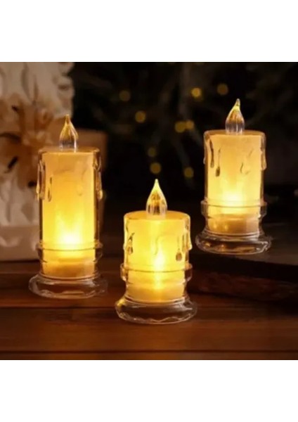 Gerçekçi Titrek Alev Efektli Pilli LED Mum 12'li Paket fırsatları