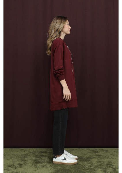 10735 2 Ip Kumaş Fermuar Detaylı Sweatshirt fırsatları