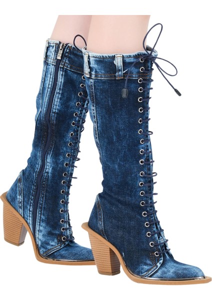 Kovboy Kot Çizmeleri, Kadın Kot Ayakkabılar, Western Botlar, Platrfom Kot Botlar / Doğum Günü Hediyesi