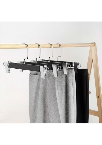 Siyah Ahşap Pantolon ve Etek Askısı Amerikan Kancalı 10 Adet Özel Seri indirimleri