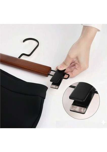 Ceviz Renk Ahşap Pantolon ve Etek Askısı Amerikan Kancalı 10 Adet Özel Seri fiyatları