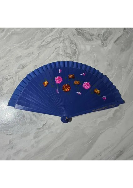 12'li Bambu Çift Taraflı Renkli Yelpaze