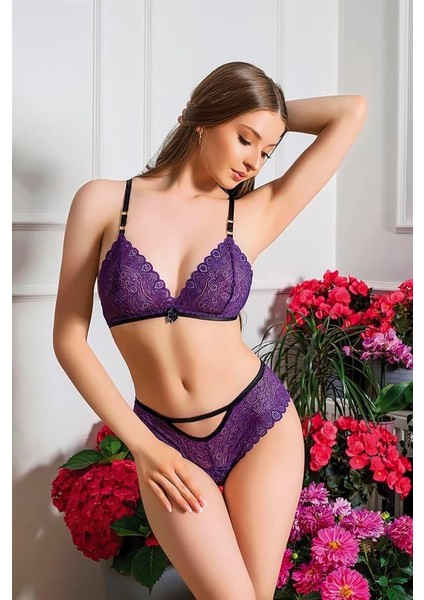 Lastikli Dantel Fantezi Sütyen Külot Takım AX24297