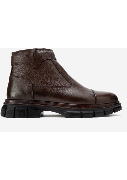 Hakiki Deri, Erkek Bağcıksız Fermuarlı Italyan Tasarım Erkek Deri Bot