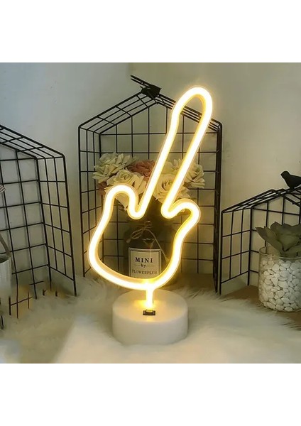 Neon Gitar Masa Lambası