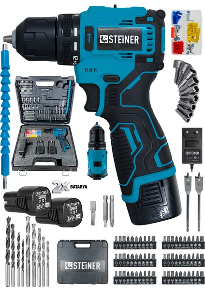 Pro Çelik Özel Seri 84 Parça Kömürsüz Güçlendirilmiş Motor Şarjlı Armut Batarya Matkap fiyatları