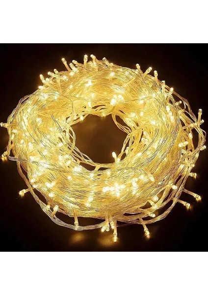10M 60 LED Pilli 2 Kademeli Gün Işığı (Şeffaf Kablo)