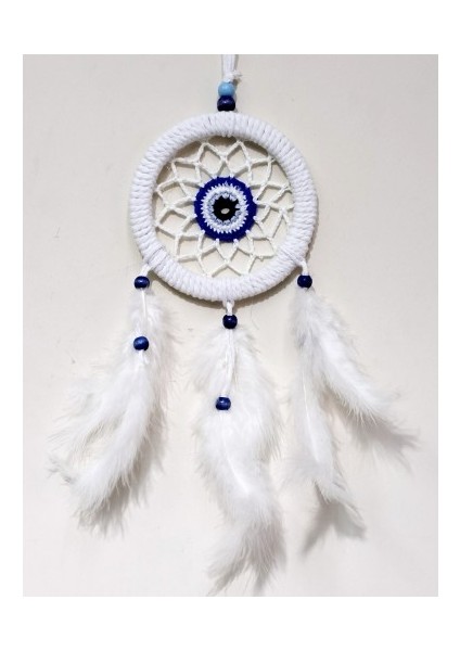 Zincir Örgülü 12 Santimetre Çapında Kuş Tüylü Duvar Süsü